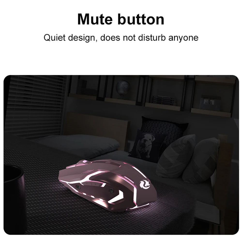 Gaming Mouse Rechargeable 2.4GWireless Bluetooth Mouse Mute Ergonomic Mouse for Computer Laptop LED Backlit Mice for IOS Android