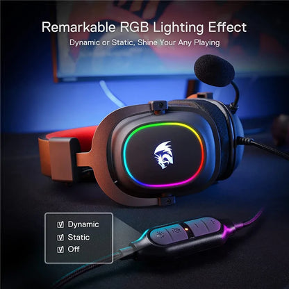 Redragon H510-RGB Zeus X Gaming Headphone Microphone Noise Cancelling 7.1 USB Surround Computer Headset Earphones EQ Controller