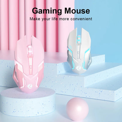 Gaming Mouse Rechargeable 2.4GWireless Bluetooth Mouse Mute Ergonomic Mouse for Computer Laptop LED Backlit Mice for IOS Android