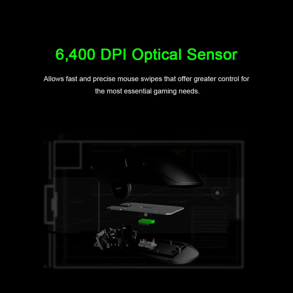 Original Razer DeathAdder Essential Wired Gaming Mouse Mice 6400DPI Optical Sensor 5 Independently Buttons For Laptop PC Gamer