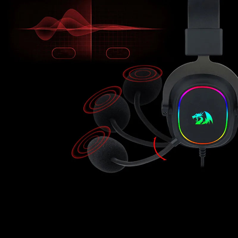 Redragon H510-RGB Zeus X Gaming Headphone Microphone Noise Cancelling 7.1 USB Surround Computer Headset Earphones EQ Controller