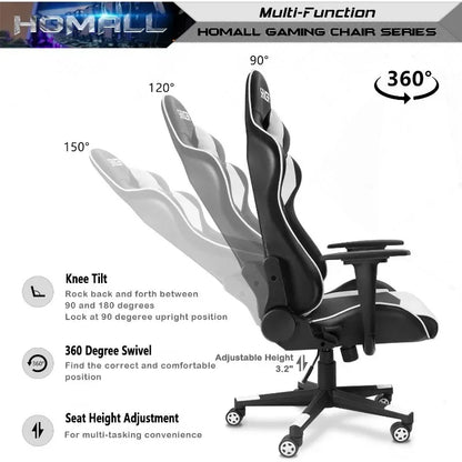 Gaming Chair, Office High Back Computer Chair Leather Desk Racing Executive Ergonomic Adjustable Swivel Task Chair