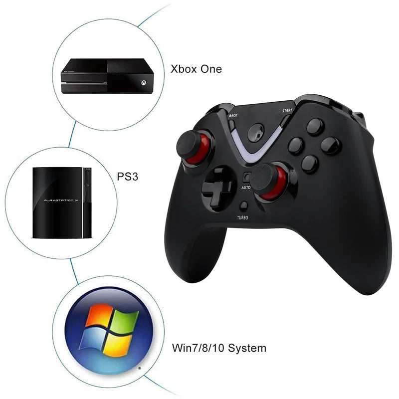 2.4G Wireless Game Controller with LED Lighting Compatible with Xbox One / Series S/X PC Gaming Gamepad