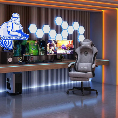 Gaming Chairs for Adults with Footrest-Computer Ergonomic Video Game Chair-Backrest and Seat Height Adjustable Swivel Task Chair