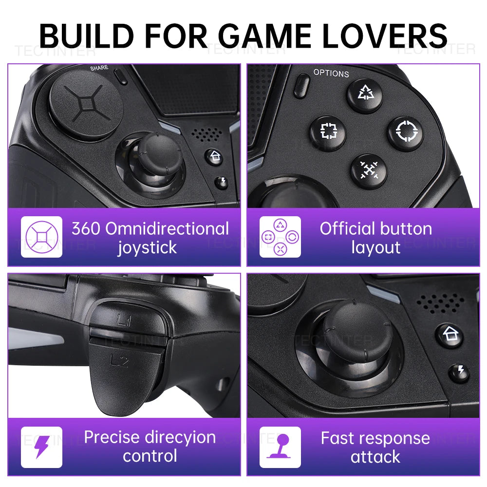 Wireless Bluetooth Controller For PS4/PS4 Slim/Pro Game Console PC Controller Joystick Gamepad With Turbo Programmable Button