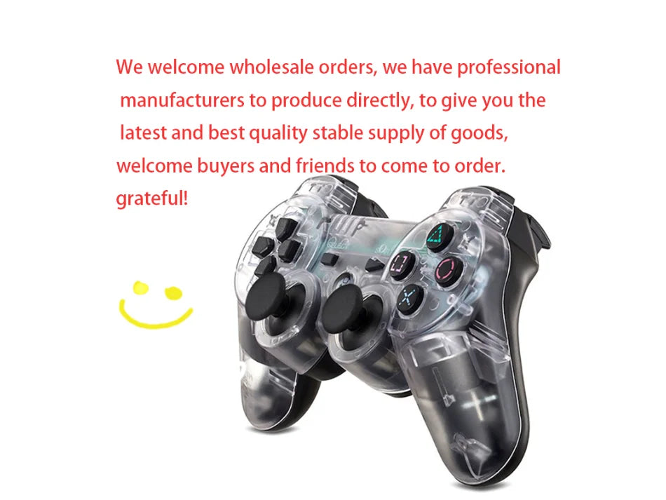 Video-Game Wireless Dual Shock Gamepad Transparent Hand Controller for Sony PS3 Playstation 3 Console Sixaxis Joystick Remote