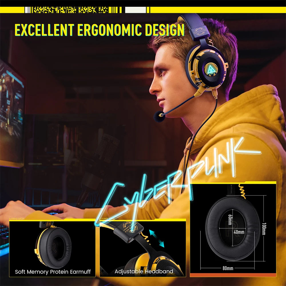 EKSA E900 Pro Upgraded Gaming Headset Gamer 7.1 Surround Wired Headphones with Noise Cancelling Microphones for PC/PS4/PS5/Xbox