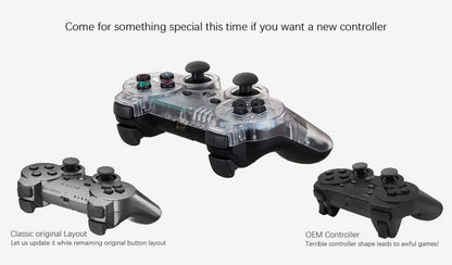 Video-Game Wireless Dual Shock Gamepad Transparent Hand Controller for Sony PS3 Playstation 3 Console Sixaxis Joystick Remote