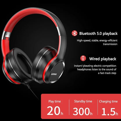 Original Lenovo HD200 Over-ear foldable wireless Bluetooth headset Sports hi-fi stereo gaming headset