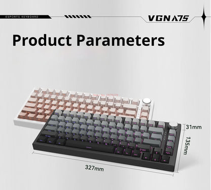 Vgn A75 Mechanical Keyboard Magnetic Switch Custom Hot Swap Rgb Gasket Dual System Wired Keyboard For Esports Gamer Accessory