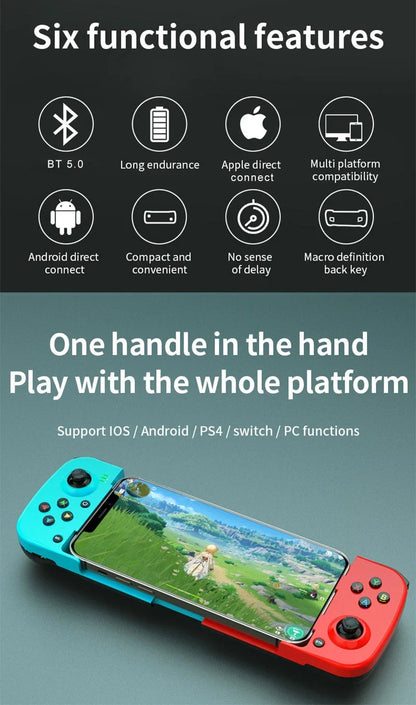 Wireless BT 5.0 Stretchable Game Controller For Mobile Phone Android IOS Gamepad Joystick Eat Chicken Gamepad for PS4 Switch PC