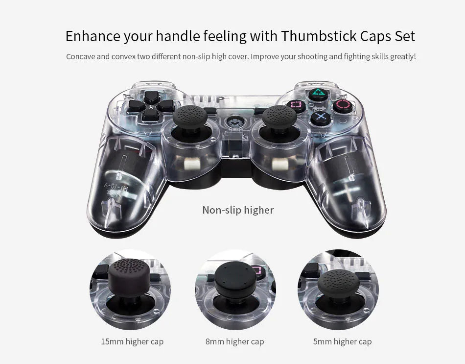 Video-Game Wireless Dual Shock Gamepad Transparent Hand Controller for Sony PS3 Playstation 3 Console Sixaxis Joystick Remote